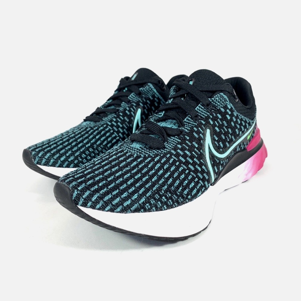 Nike React Infinity 3 Running Shoes Black Teal Pink DD3024-003 Women's 9